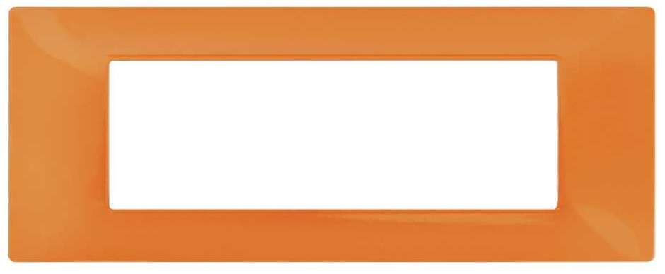 Placca in tecnopolimero 7 posti color arancione compatibile Vimar Plana