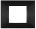 Placca in tecnopolimero 2 posti nero compatibile Vimar Plana