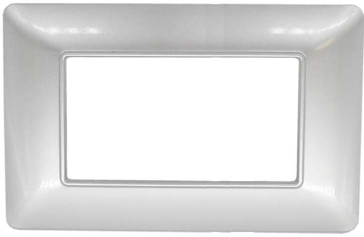 Placca in tecnopolimero 4P argento compatibile Matix