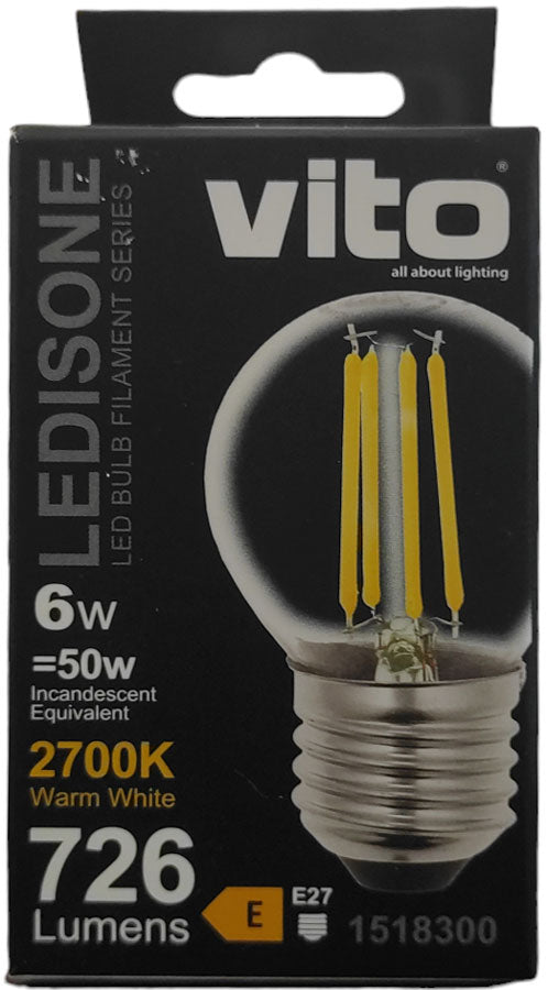 Lampadina LED Vito E27 6W 2700K, luce calda da 726 lumen - immagine 2