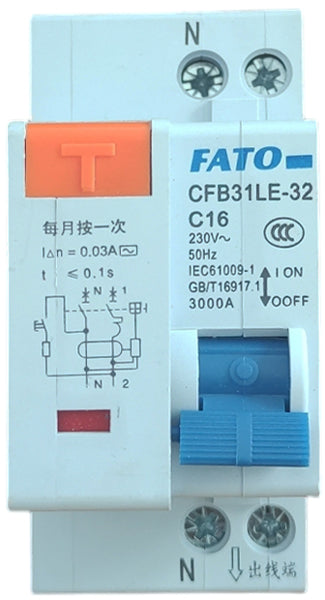 Interruttore magnetotermico differenziale 2P C16 CFB31LE-32 C16 EL1445 8053323555377