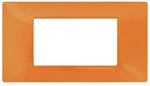 Placca in tecnopolimero 4 posti arancione compatibile Vimar Plana
