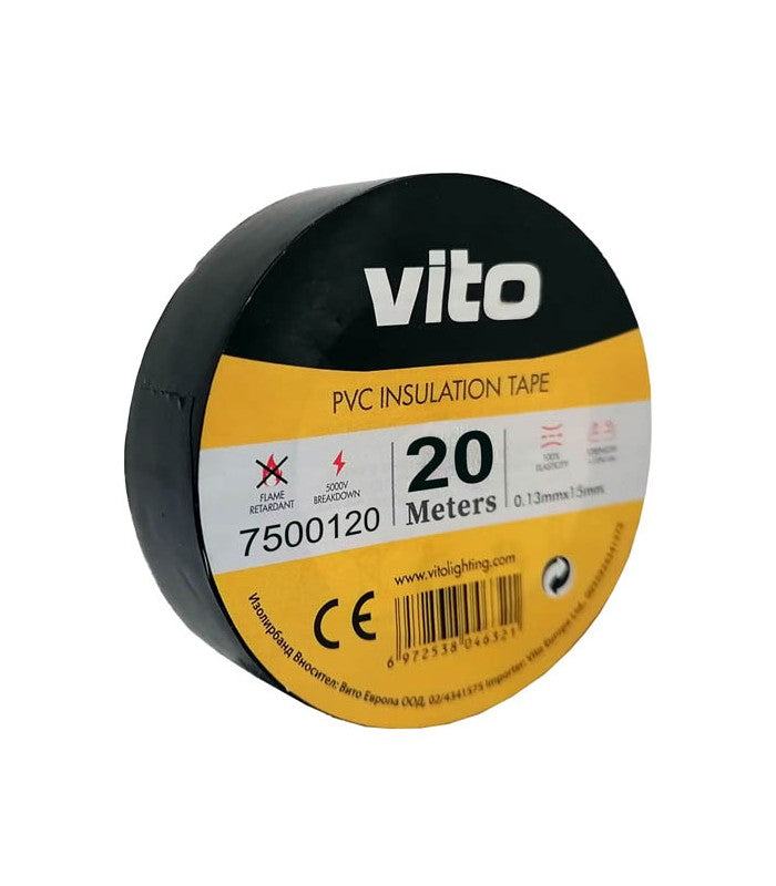 Nastro isolante 19mm 20m nero 6972538046369 7500120 EL163