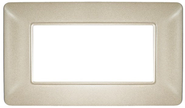 Placca in tecnopolimero 4P color sabbia compatibile Bticino Matix