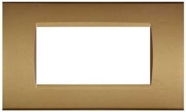 Placca tecnopolimero 4 posti color sabbia compatibile Living International