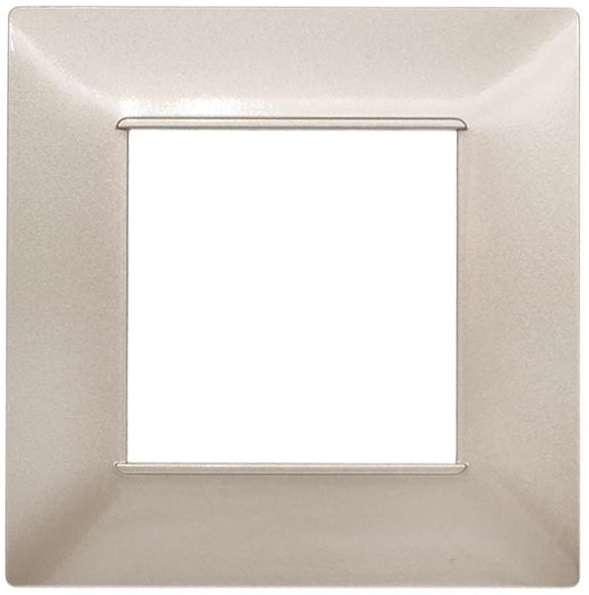 Placca in tecnopolimero 2 posti color champagne compatibile Vimar Plana