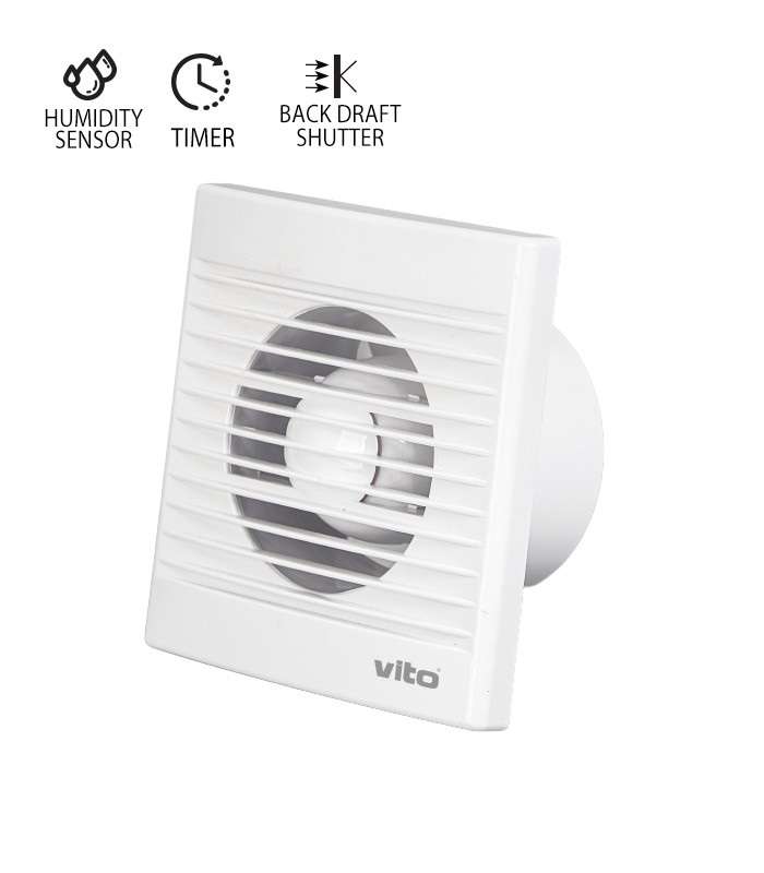 Aspiratore bagno VITO VENTI-A100S Ø100 mm con sensore umidità