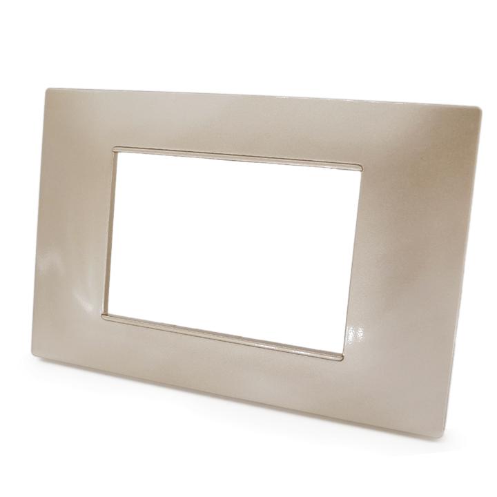Placca 3P Tecnopolimero 12x8cm Champagne compatibile Vimar Plana 6970597464100 6003-13 EL1962