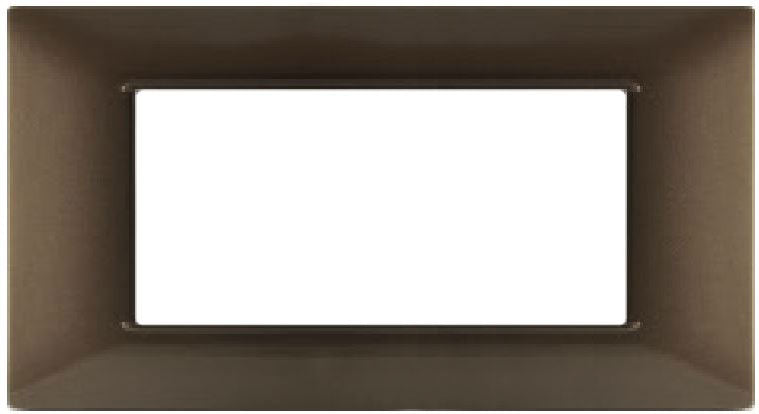 Placca 4P tecnopolimero rame compatibile Vimar Plana 14x8 cm