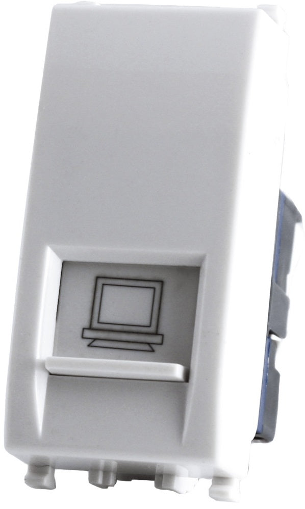 Connettore di rete RJ45 bianco compatibile Vimar Plana