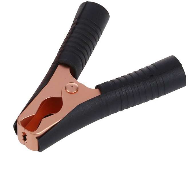 Morsetto pinza coccodrillo per batterie nero 100A