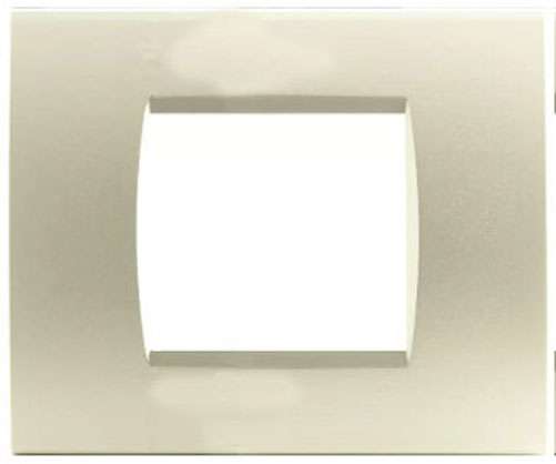 Placca in tecnopolimero 2 posti color champagne compatibile Living International