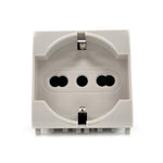 Kit presa Schuko compatibile Vimar Plana bianco 3 moduli