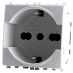 Kit presa Schuko compatibile Vimar Plana bianco 3 moduli