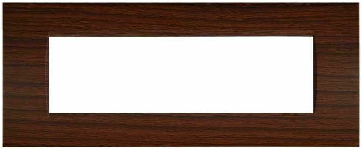 Placca 7 posti ciliegio compatibile Bticino Living International