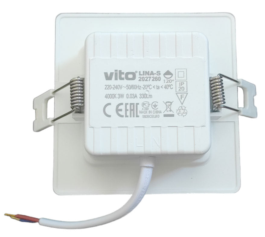 Pannello LED quadrato da incasso 80*80mm 3W luce fredda 6970233830498 2027270 EL2254