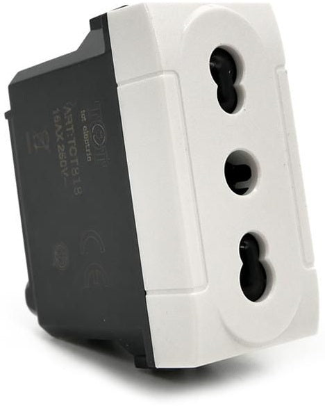 Presa bivalente 10-16A 250V compatibile Living International bianca
