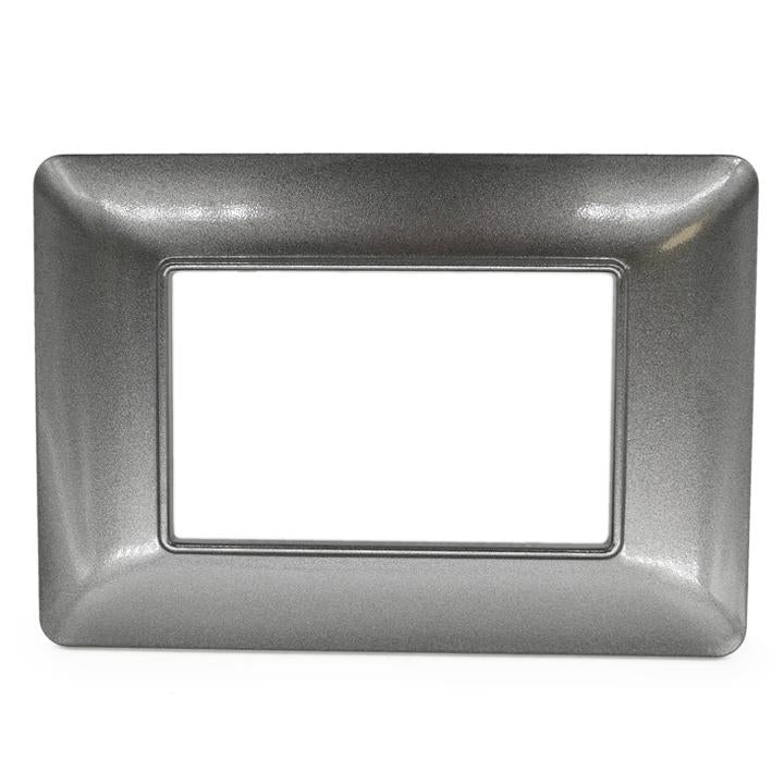 Placca 3 posti grigio scuro compatibile Bticino Matix  M8003 T-11 0793541333095 EL2256