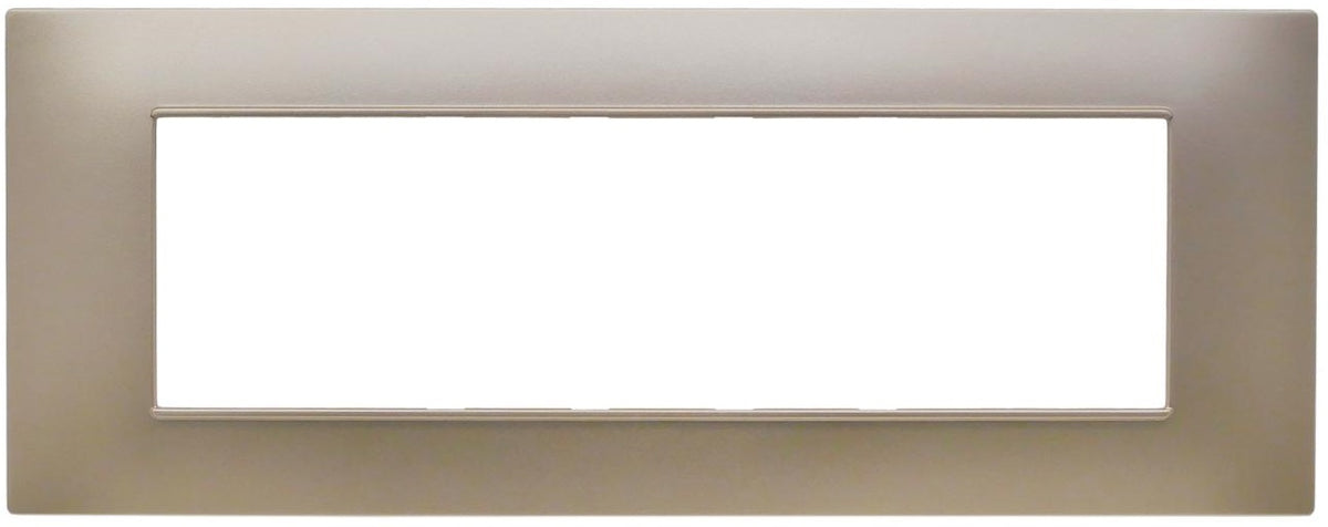 Placca 7 posti champagne Soft Touch compatibile Vimar Plana