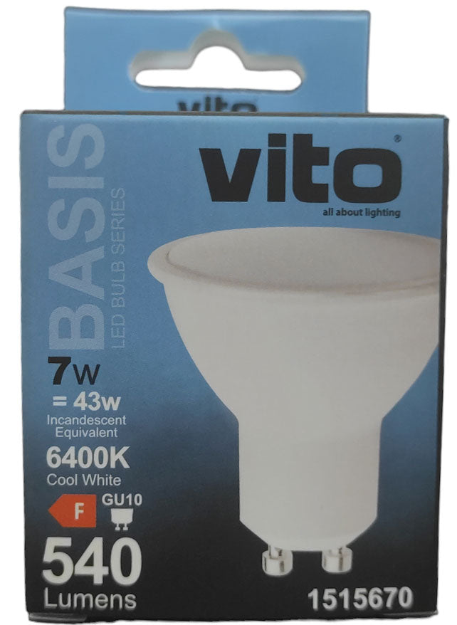 Lampadina LED GU10 Vito 7W 540 lumen, luce fredda 6400K - immagine 2