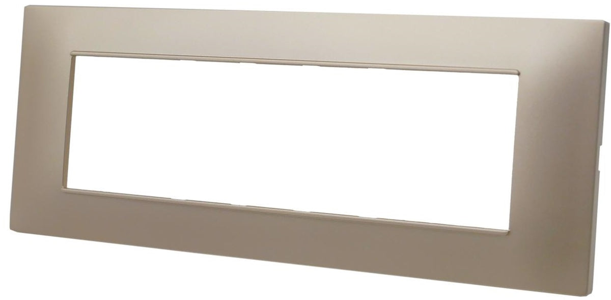 Placca 7 posti champagne Soft Touch compatibile Vimar Plana