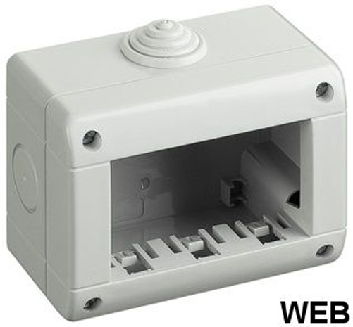 Box 3 moduli bianco 10x8cm compatibile Bticino Living International
