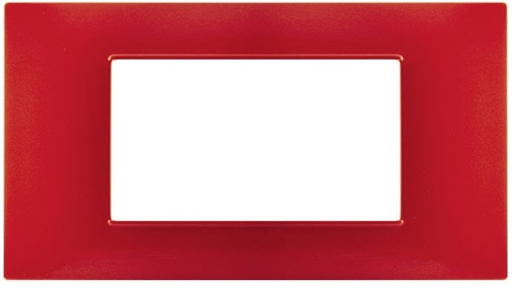 Placca 4 posti rosso corallo compatibile Vimar Plana