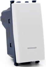 Pulsante unipolare bianco con spia compatibile Vimar Arké 0793541339868 965B EL236