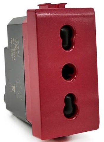 Presa bivalente 10-16A segnalazione linea dedicata/emergenza rossa compatibile