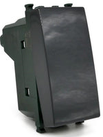 Pulsante unipolare 10A 250V nero compatibile Vimar Plana