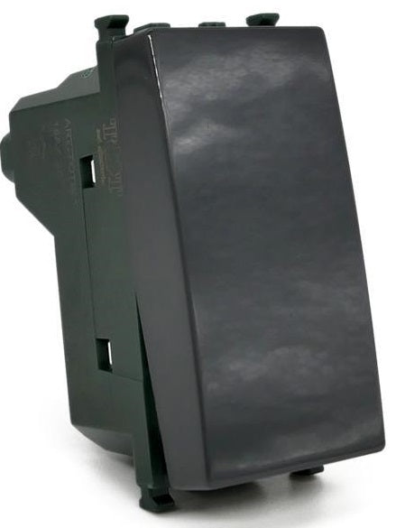 Pulsante unipolare 10A 250V nero compatibile Vimar Plana