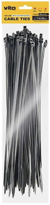 Fascette fermacavi autobloccanti nere 7.0X350mm - 25 pezzi 6972538047700 7100420 EL2384