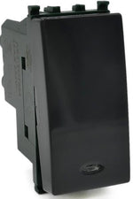Invertitore con spia luminosa 16A 250V nero compatibile Vimar Plana