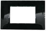 Placca 3 posti 3P nero glitter tecnopolimero compatibile Vimar Plana