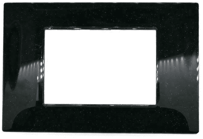 Placca 3 posti 3P nero glitter tecnopolimero compatibile Vimar Plana