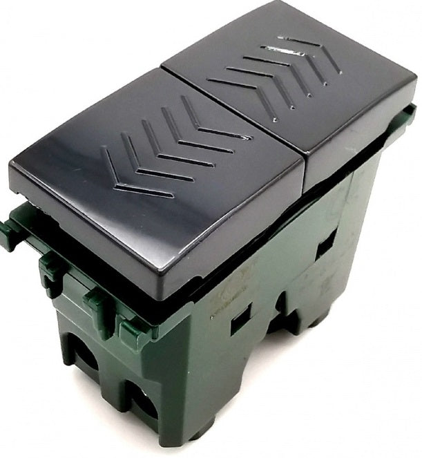 Doppio pulsante 10A 250V nero compatibile con serie Vimar Plana