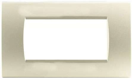 Placca in tecnopolimero 4 posti grigio chiaro compatibile Living International