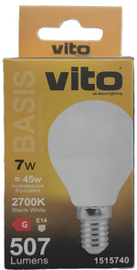 Lampadina LED mini globo Vito E14 7W luce calda 2700K - immagine 2