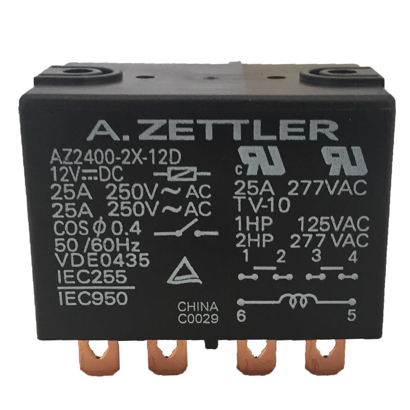 Relè elettromeccanico Zettler AZ2400-2X-12D 12V DC 25A 250V