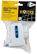 Adattatore triplo Schuko 16A Globex con interruttore