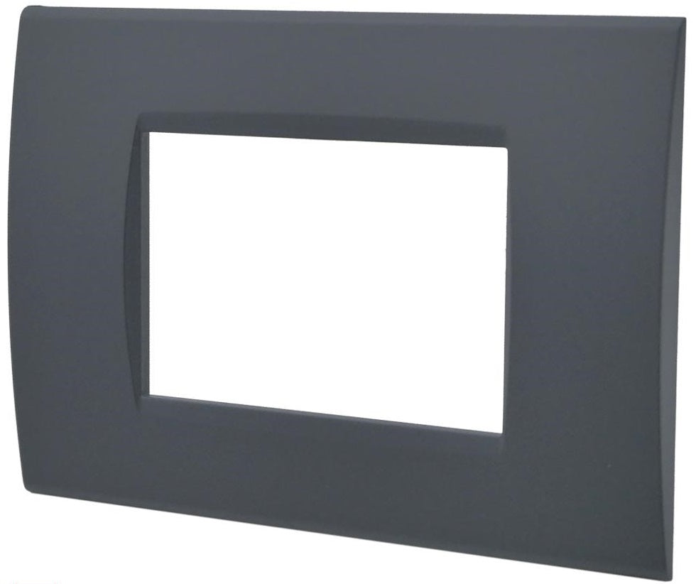 Placca 3 posti antracite Soft Touch compatibile Living International