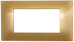Placca in tecnopolimero 4 posti color oro compatibile Vimar Plana