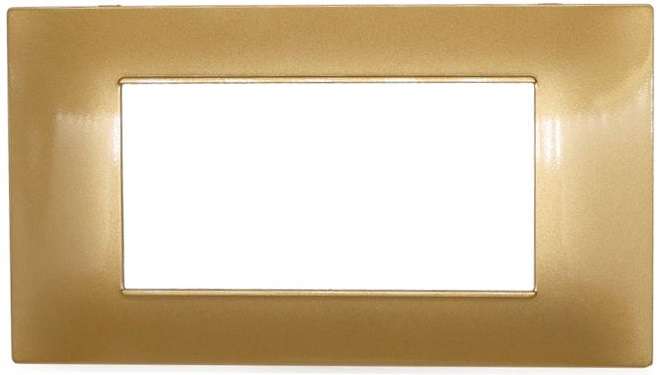 Placca in tecnopolimero 4 posti color oro compatibile Vimar Plana