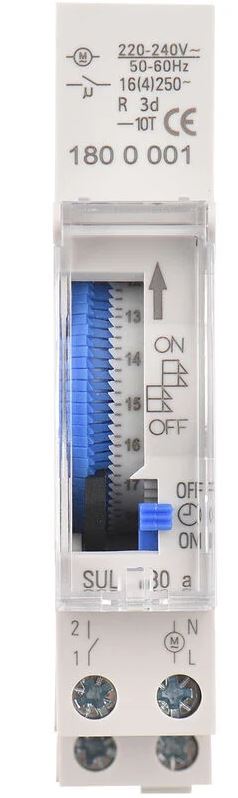Timer analogico per guida DIN giornaliero 16A/250V FATO SUL180A EL285