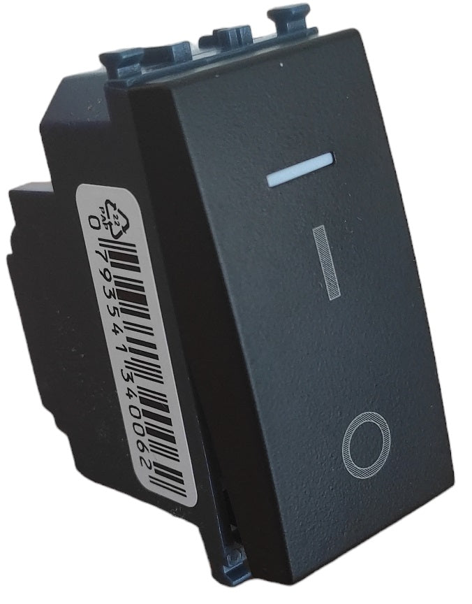 Interruttore bipolare con spia nero compatibile Vimar Arké 0793541340062  962N EL300