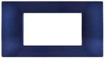 Placca in tecnopolimero 4 posti blu compatibile Vimar Plana