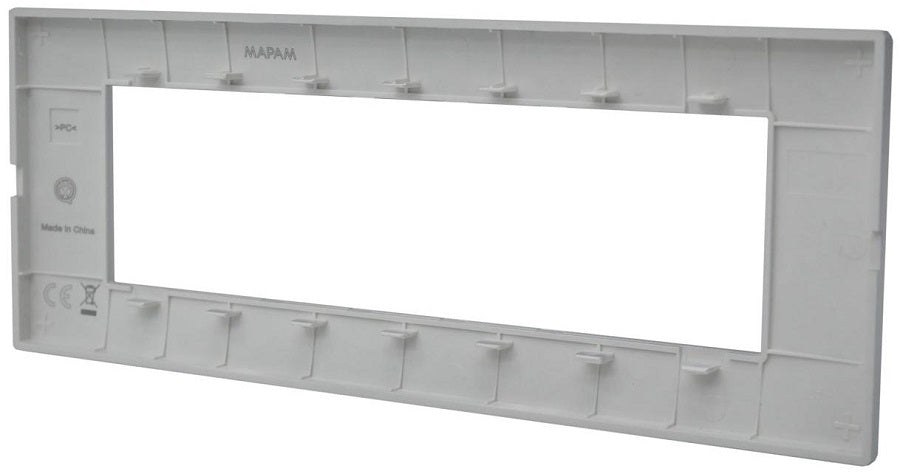 Placca 7 posti nera Soft Touch compatibile Vimar Plana