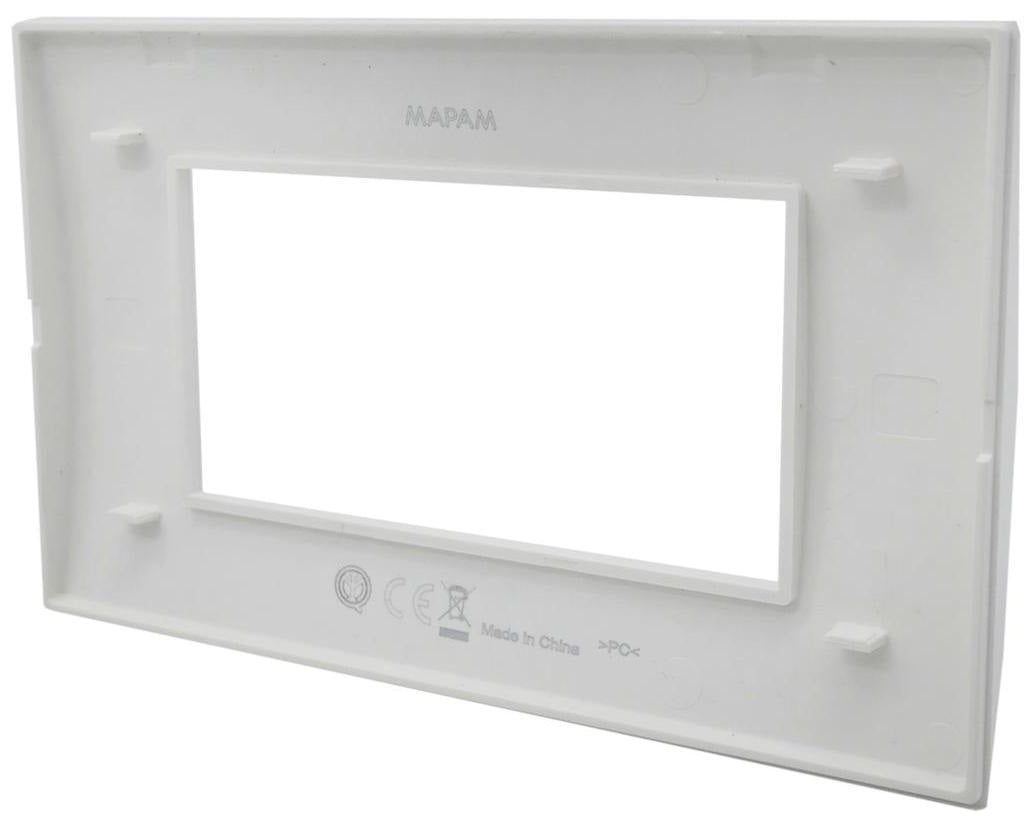 Placca 4 posti argento Soft Touch compatibile Living International