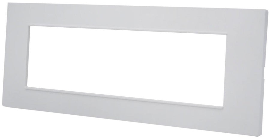 Placca 7 posti bianca Soft Touch compatibile Vimar Plana