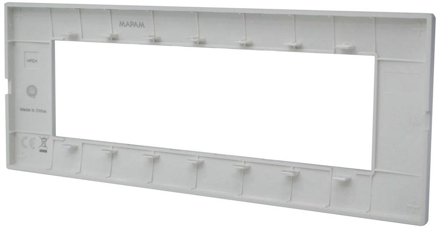 Placca 7 posti bianca Soft Touch compatibile Vimar Plana